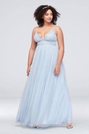 plus size pastel blue dress